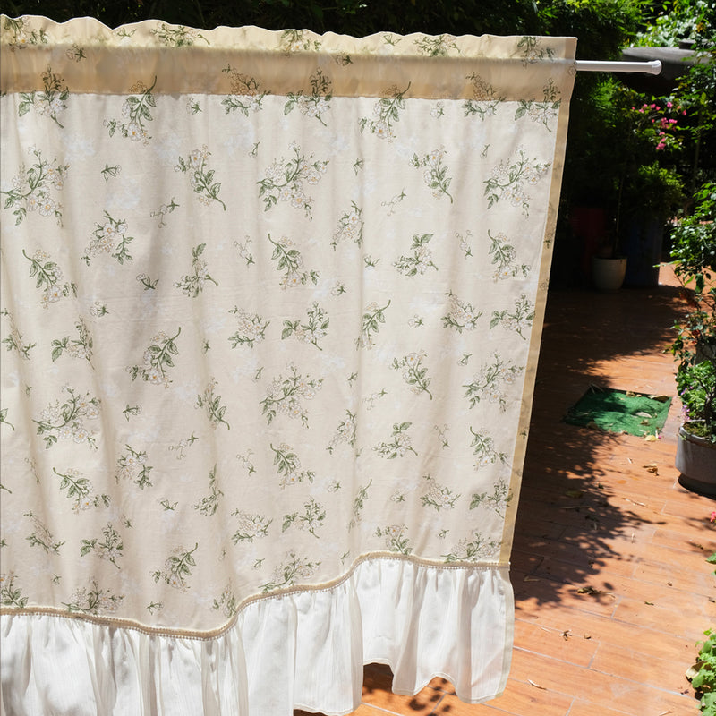 flower cotton under frill curtain