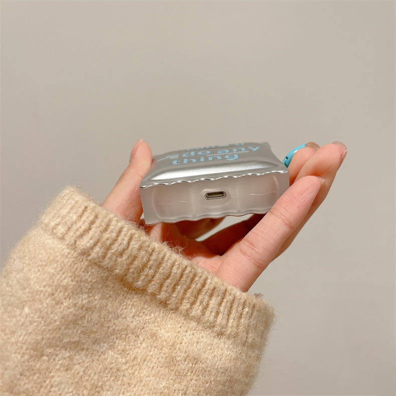 silver packing Airpods case