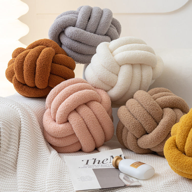 8color boa knit ball cushion