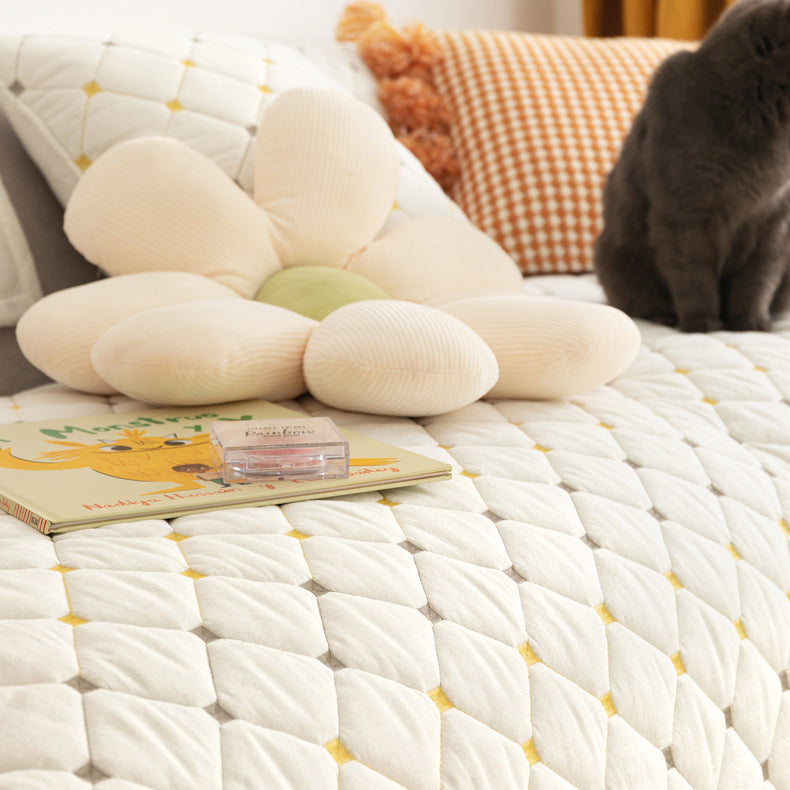 2color quilted cotton sofa cover