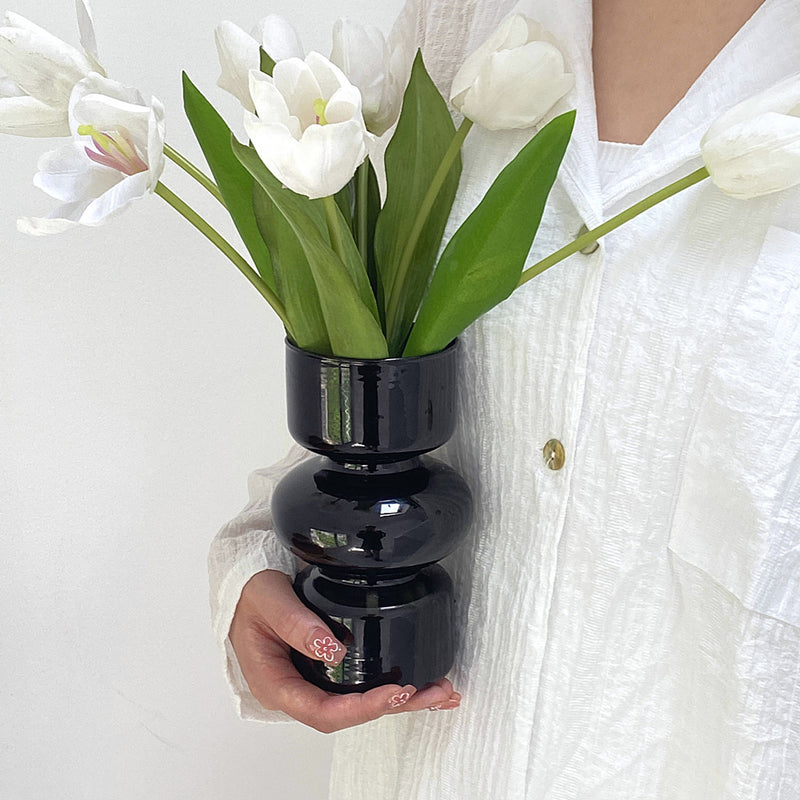 2color simple glass vase