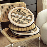 country road logo round cushion