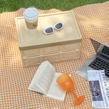 natural gingham check picnic cloth