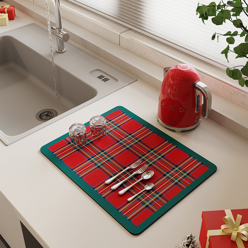 2design red check sink mat