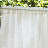 white cotton ponpon linen curtain