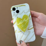 mustard green heart iPhonecase