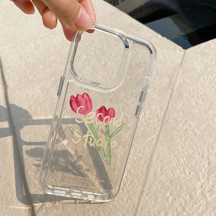 oil tulip clear iPhone case
