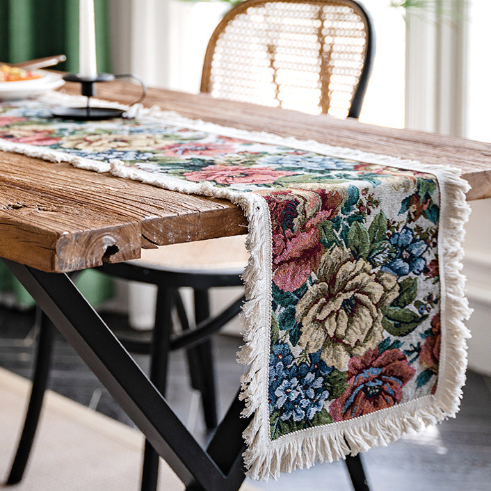 elegant rich flower table runner