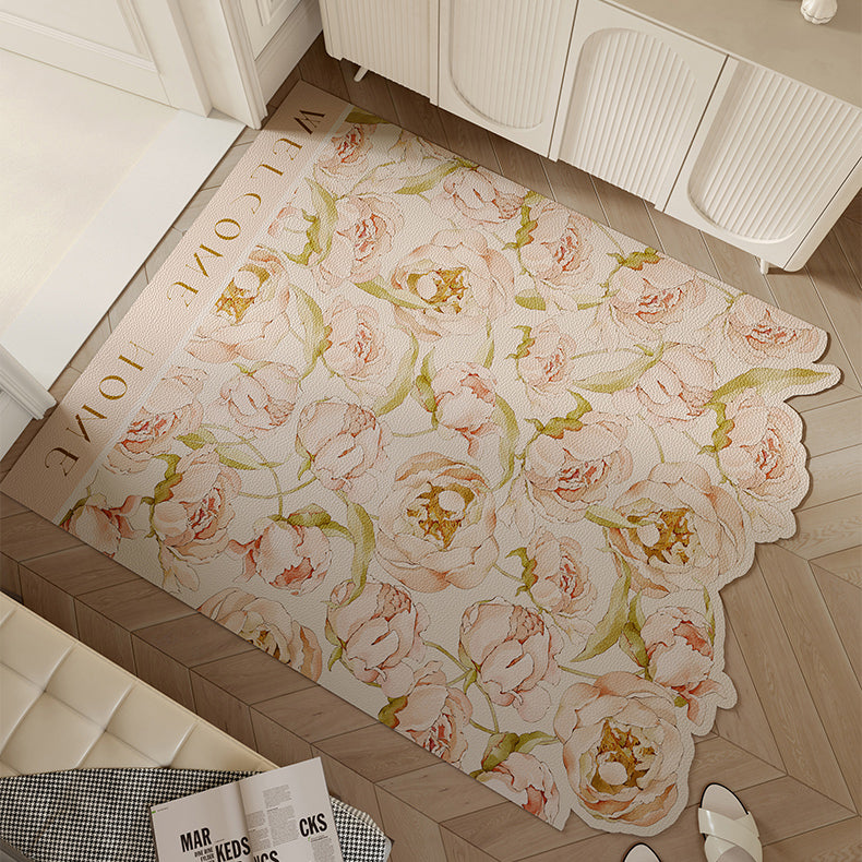4design romantic flower door mat