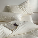 white floral embroidery bedlinen set