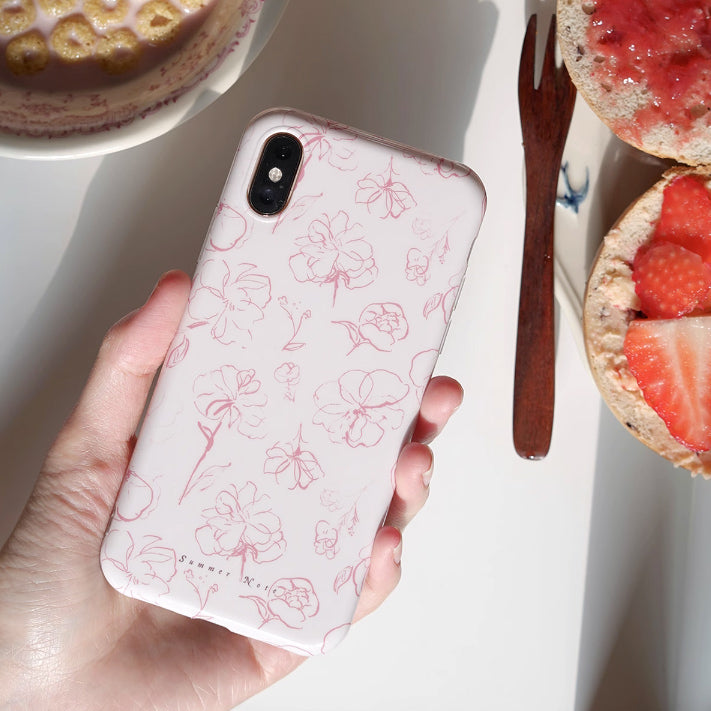 feminine pink flower iPhone case