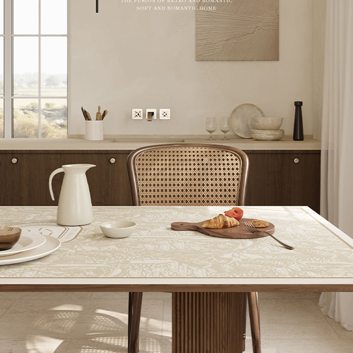 beige elegance logo square table mat