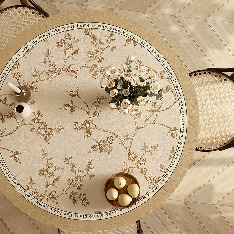 south wood beige round table mat