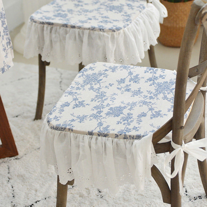 blue flower chair cover