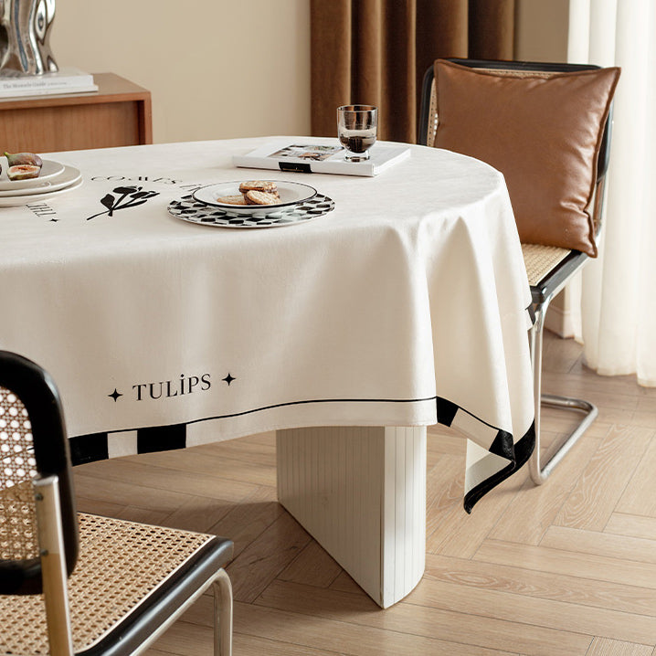 black tulip table cloth