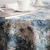 french blue flower table cloth