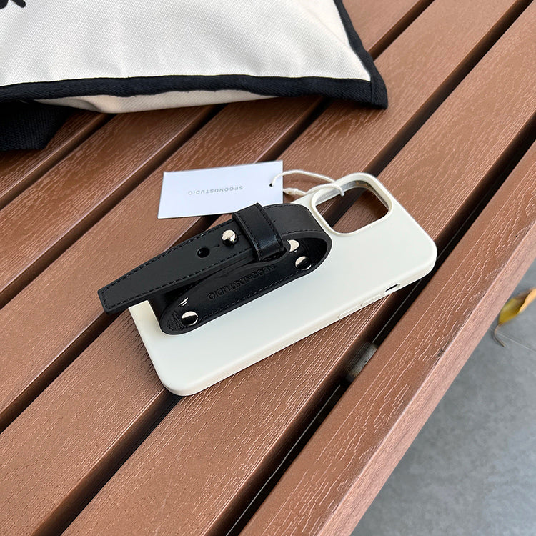 monotone leather belt iPhonecase