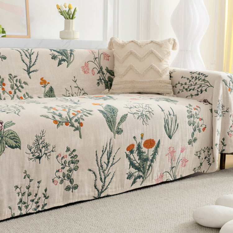 reversible botanical sofa cover