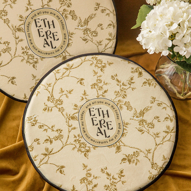 south wood beige round cushion