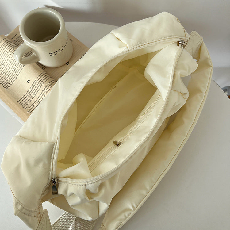 2color simple cotton messenger bag