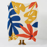 2color flower knit blanket