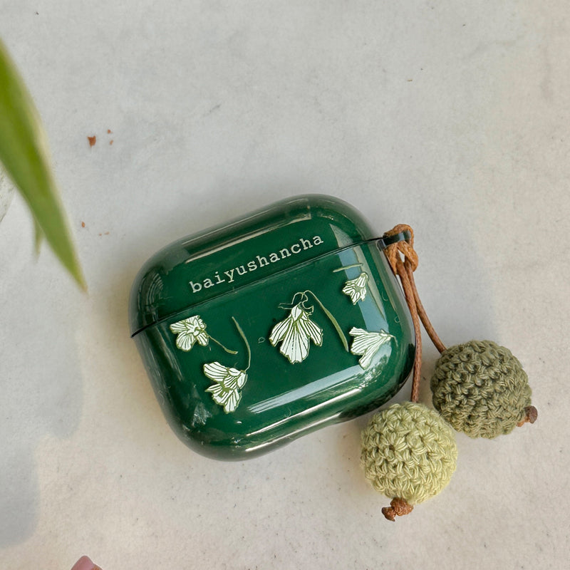 green tea flower Airpods case