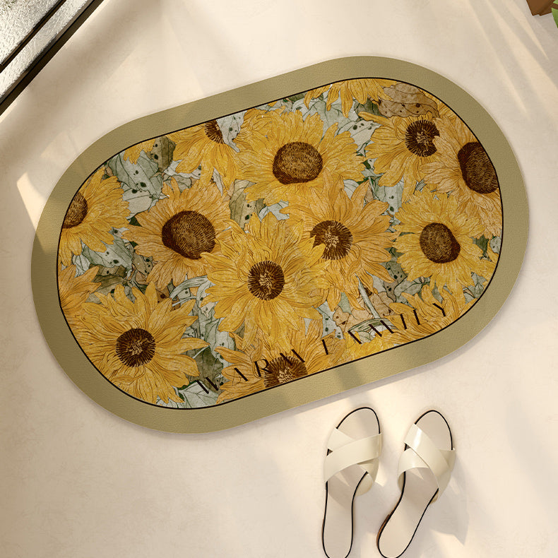 4design romantic flower bath mat