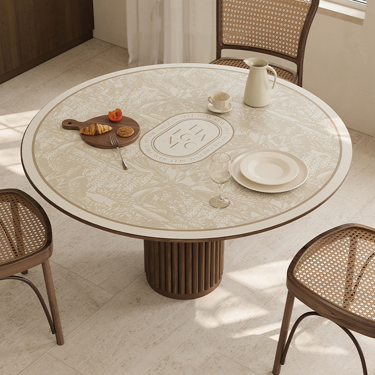 beige elegance logo round table mat