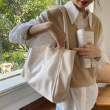 3color leather tote bag