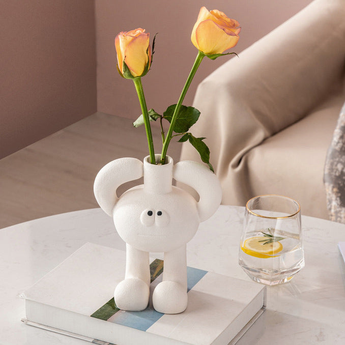 white big foot vase