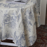 toile de Jouy blue table cloth