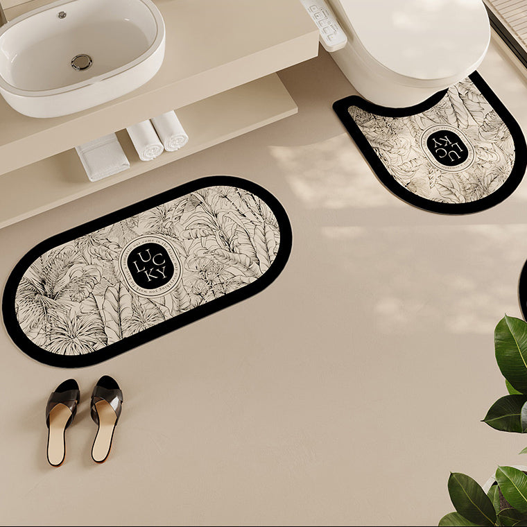 lucky logo luxury toilet mat