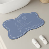 6color drawing tulip bath mat