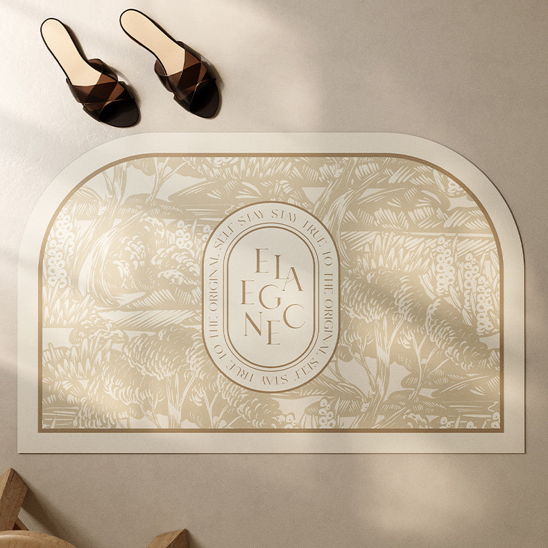 beige elegance logo bath mat