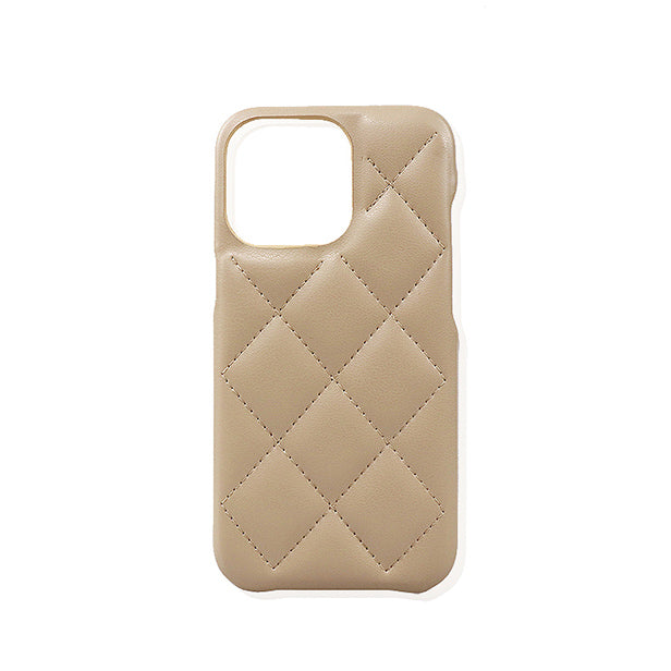 beige leather quilt iPhonecase