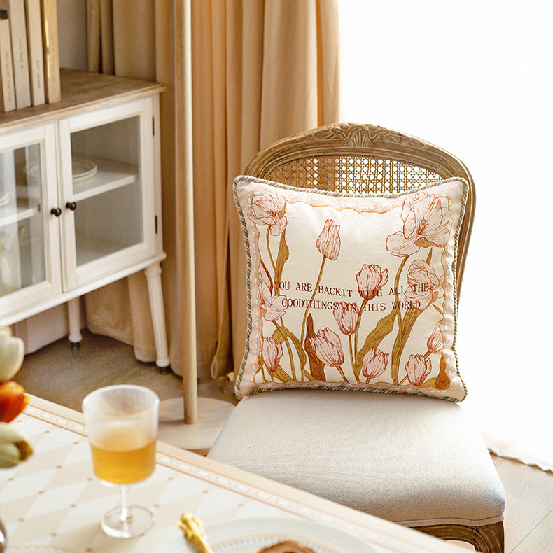 pink tuilp everthing 2design cushion