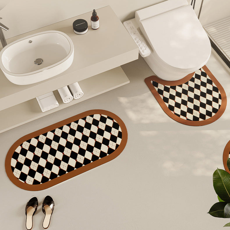2color diamond checker toilet mat