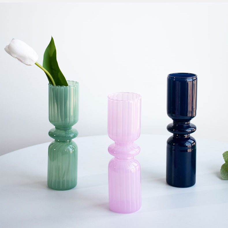 3color tube glass vase