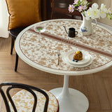 2color french flower velvety table mat