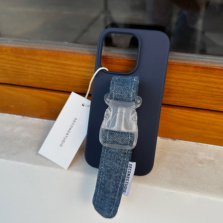 indigo blue denim belt iPhone case