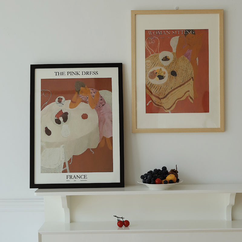 3design girl modern poster & frame SET