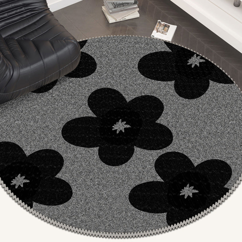 7design gray nature round carpet