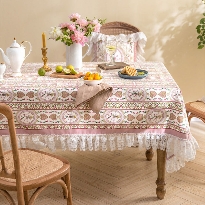 2design pink lovely tulip table cloth