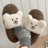 4color fur bear roomshoes