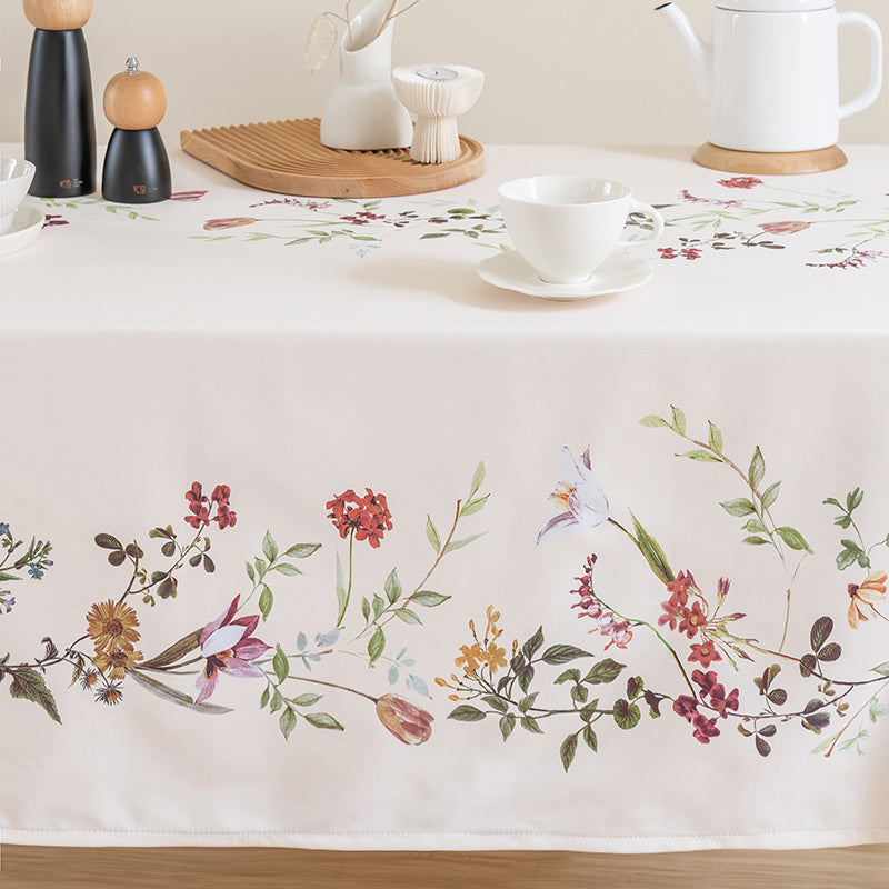 botanical flower table cover