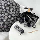 3type black flower folding uv parasol