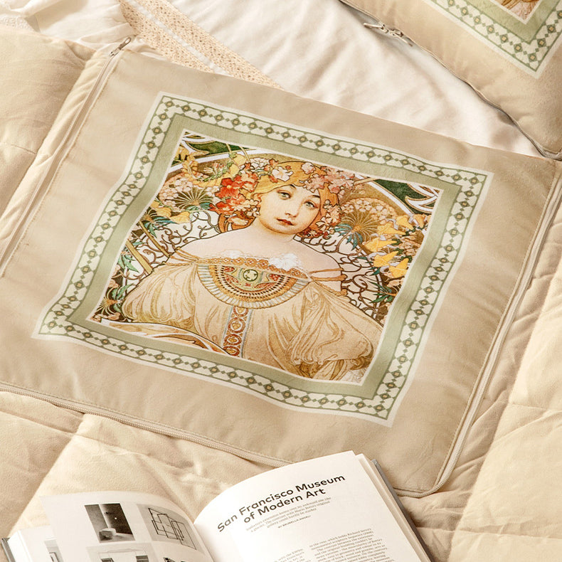 mucha whispers logo cushion & quilt cover