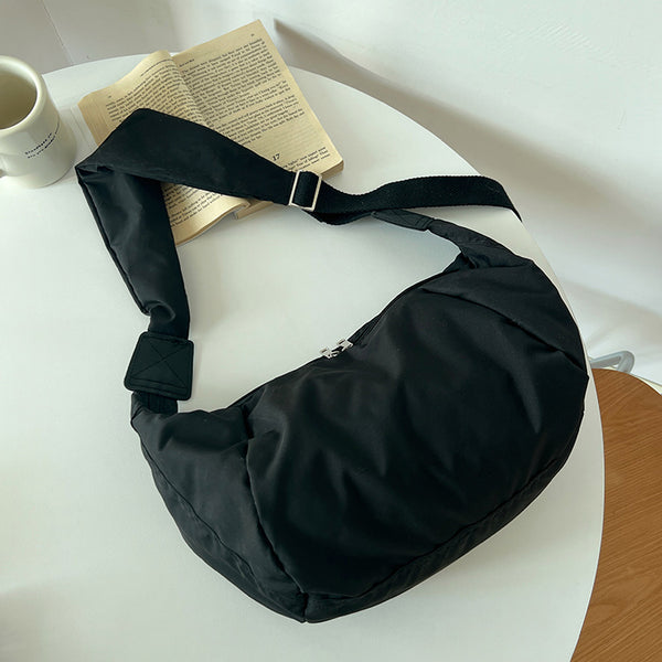 2color simple cotton messenger bag