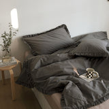 12color simple cotton frill bedlinen set