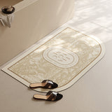 beige elegance logo bath mat